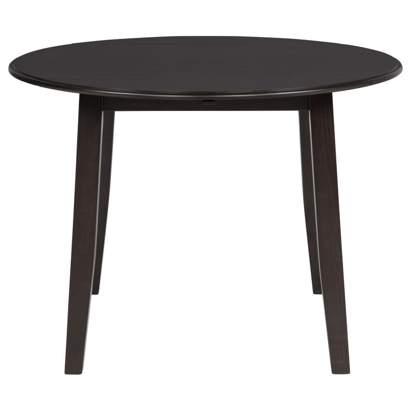 Catley 5-piece Round Drop Leaf Dining Table Set Dark Coffee-zoom-
