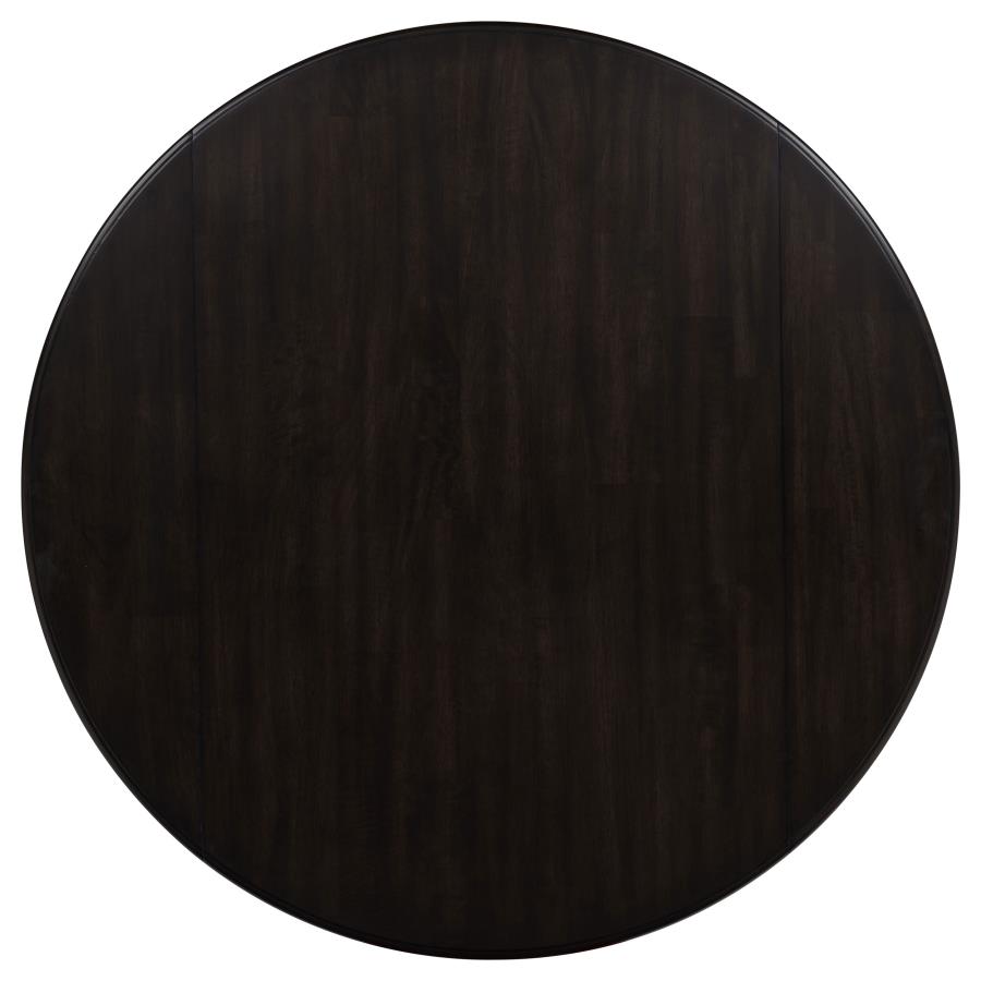 Catley 5-piece Round Drop Leaf Dining Table Set Dark Coffee-zoom-8