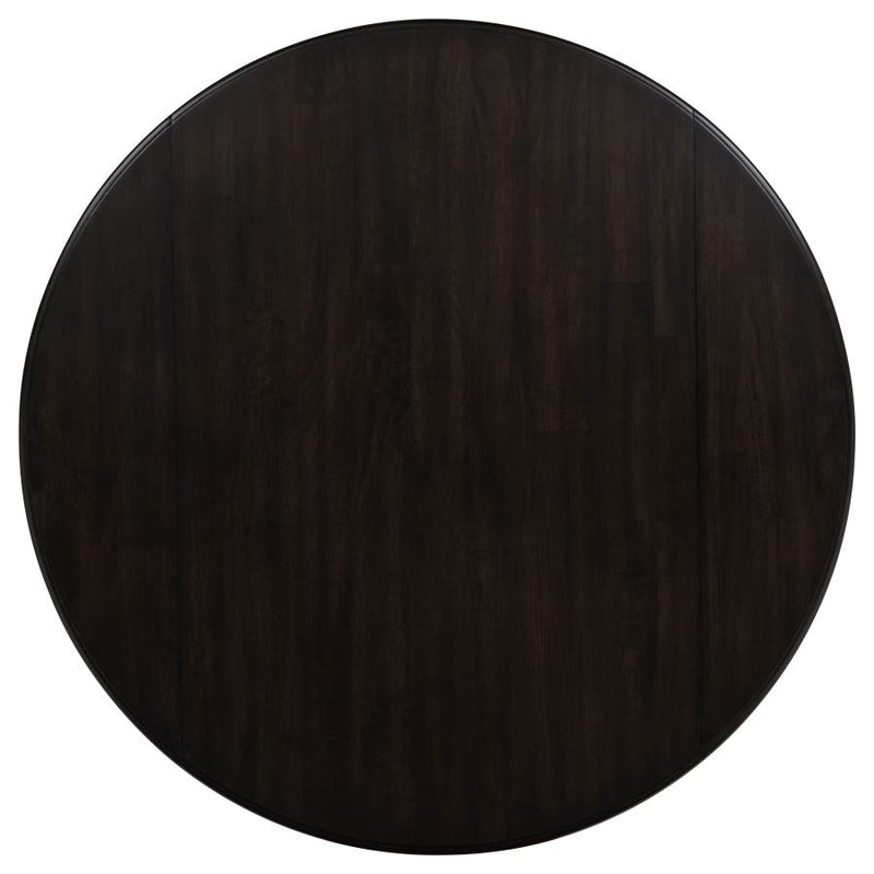 Catley 5-piece Round Drop Leaf Dining Table Set Dark Coffee-zoom-
