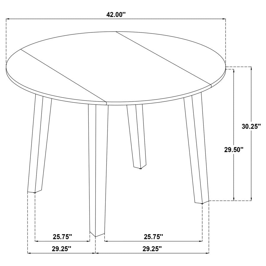Catley 5-piece Round Drop Leaf Dining Table Set Dark Coffee-18