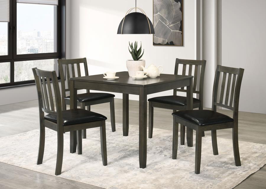 Parkwood 5-piece Square Dining Table Set Charcoal-1