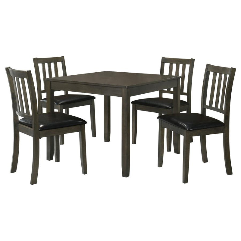 Parkwood 5-piece Square Dining Table Set Charcoal-zoom-