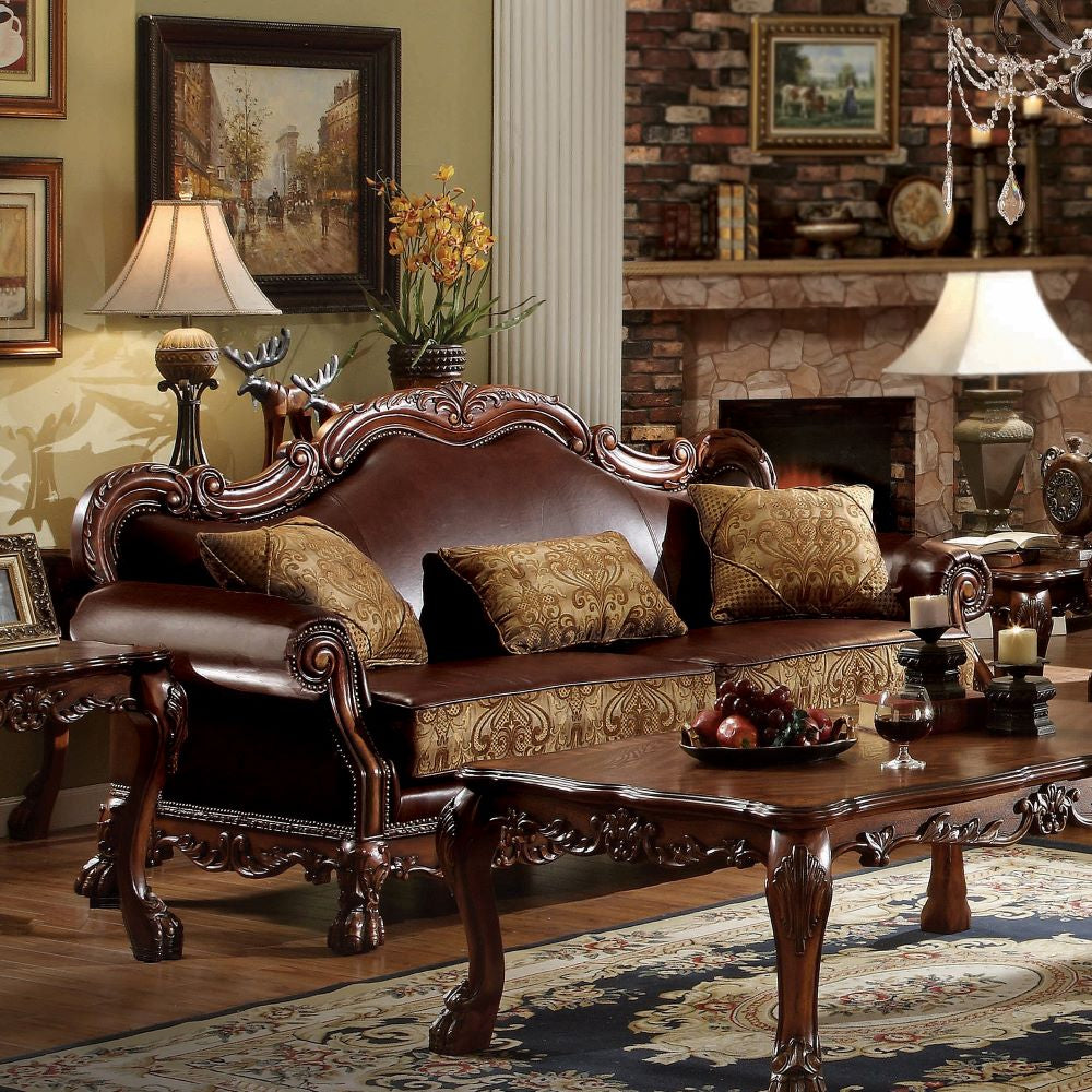 ACME Dresden Sofa with 3 Pillows – front view – Lusso Furniture Miami