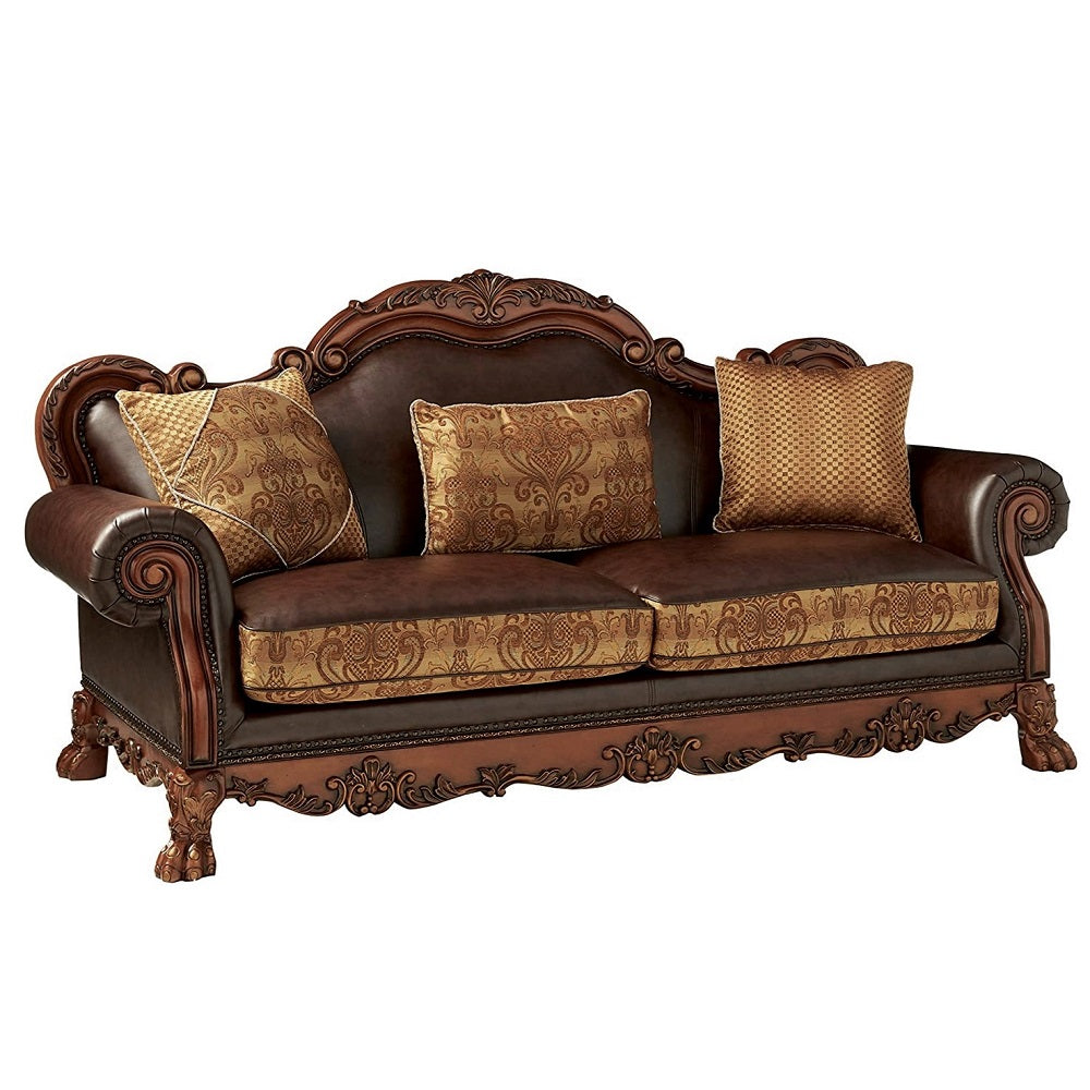 ACME Dresden Sofa with 3 Pillows – angle view – Lusso Furniture Miami