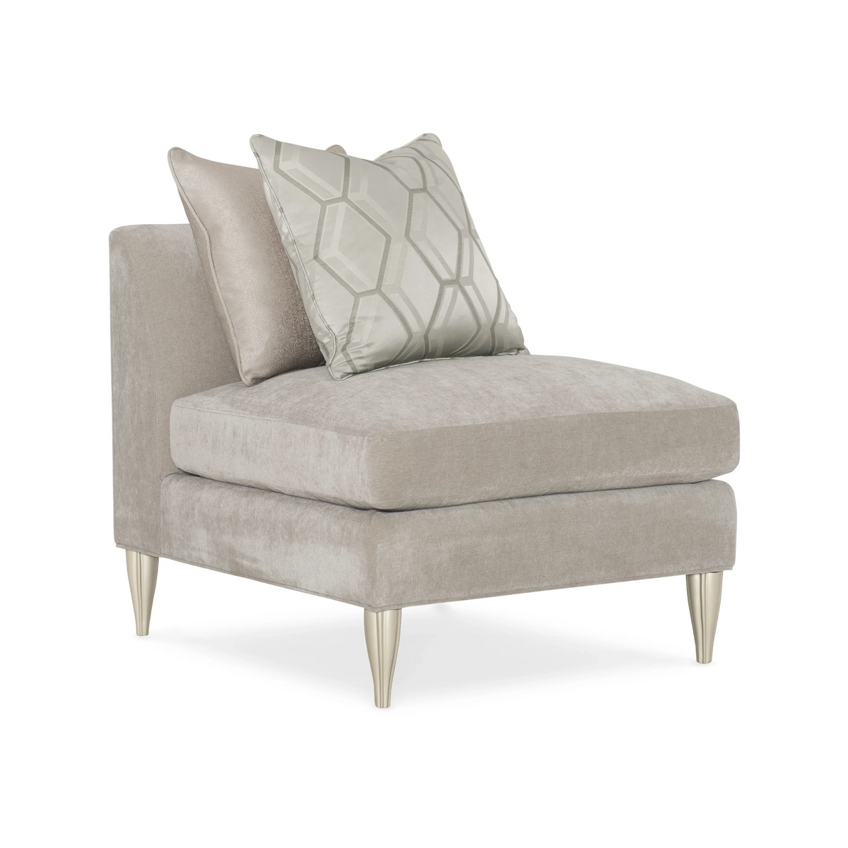 Caracole Fret Knot Armless Chair – side view – Lusso Furniture Miami