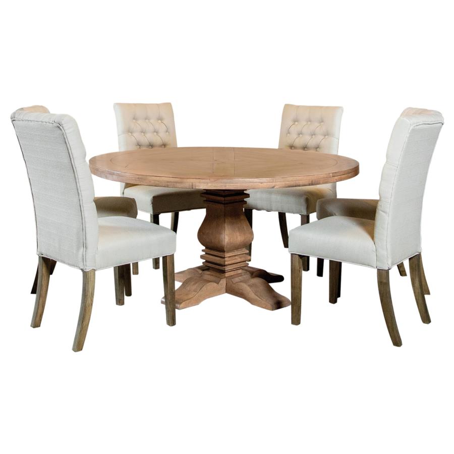 Florence 7-piece Round Dining Table Set Rustic Honey-2