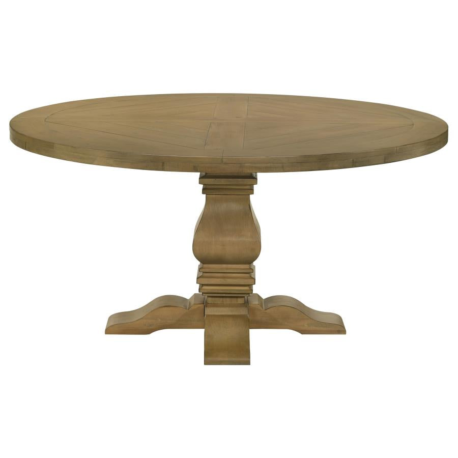 Florence Round 60-inch Wood Dining Table Rustic Honey-3