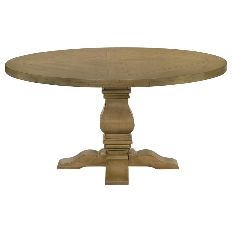 Florence Round 60-inch Wood Dining Table Rustic Honey-zoom-