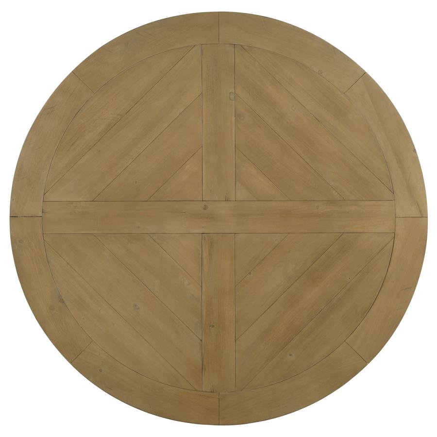 Florence Round 60-inch Wood Dining Table Rustic Honey-zoom-6
