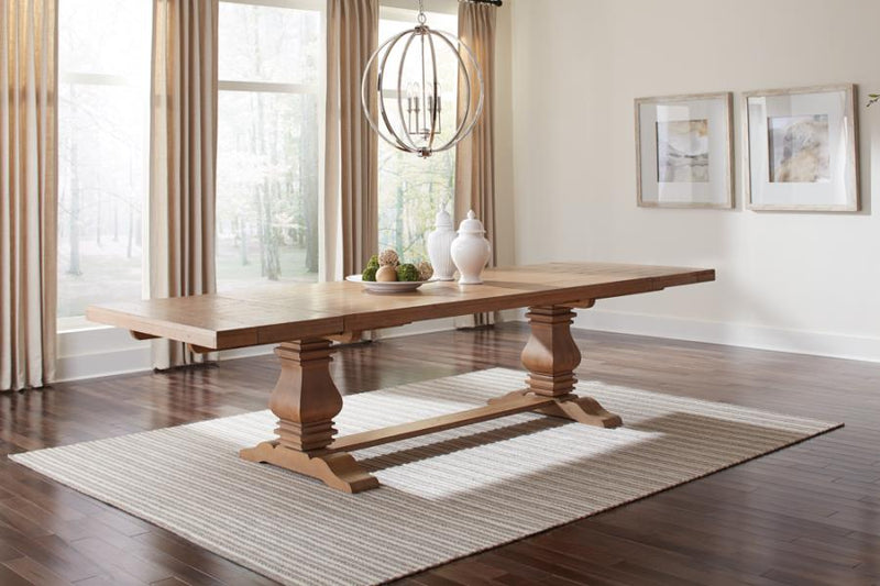 Florence 126-inch Extension Dining Table Rustic Honey-zoom-