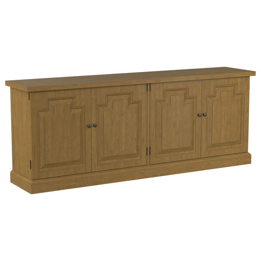 Florence 4-door Dining Sideboard Buffet Cabinet Rustic Honey-1