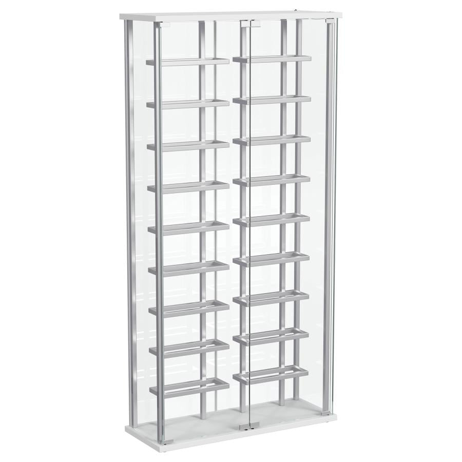 Montara Tempered Glass Wine Storage LED Curio Cabinet Chrome-1