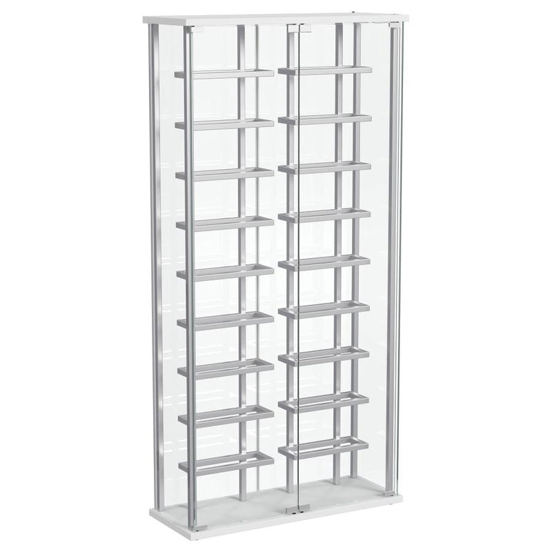 Montara Tempered Glass Wine Storage LED Curio Cabinet Chrome-zoom-