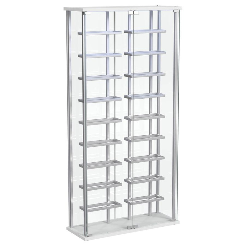 Montara Tempered Glass Wine Storage LED Curio Cabinet Chrome-zoom-