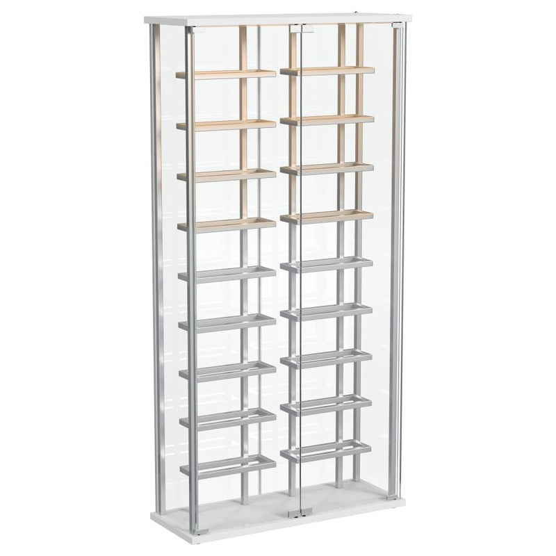 Montara Tempered Glass Wine Storage LED Curio Cabinet Chrome-zoom-