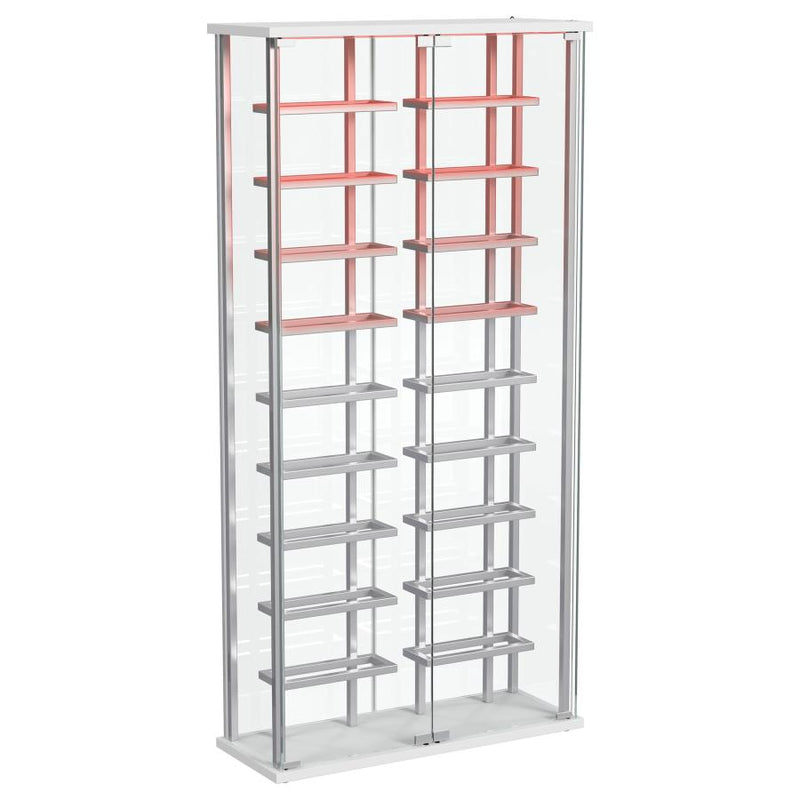 Montara Tempered Glass Wine Storage LED Curio Cabinet Chrome-zoom-
