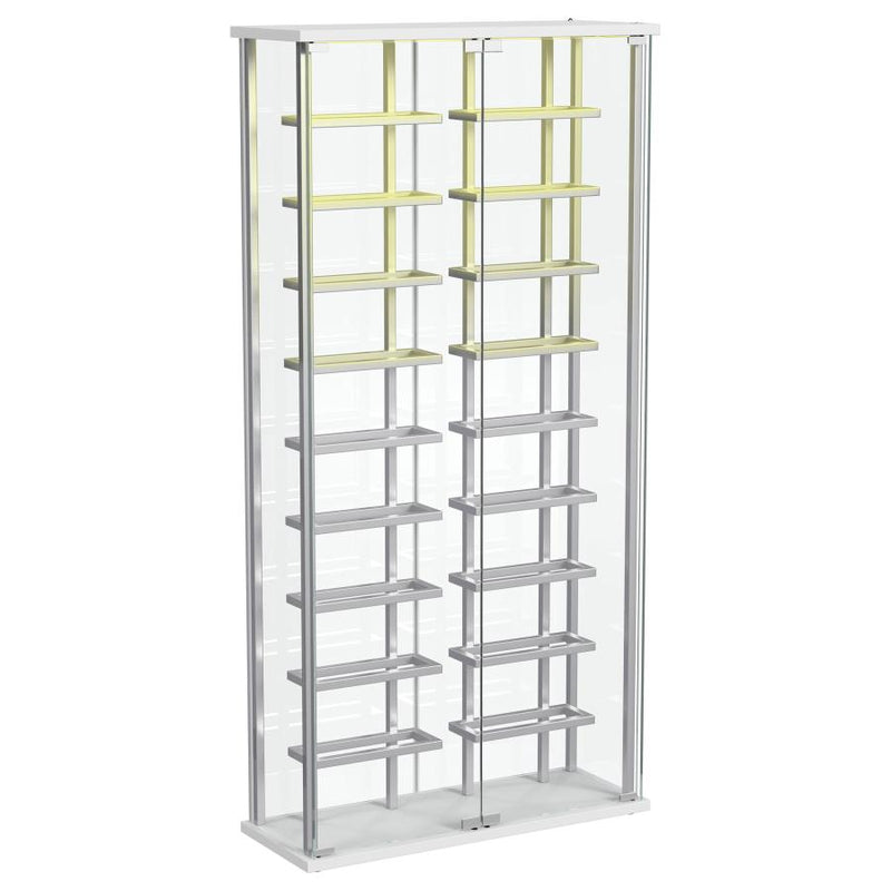 Montara Tempered Glass Wine Storage LED Curio Cabinet Chrome-zoom-