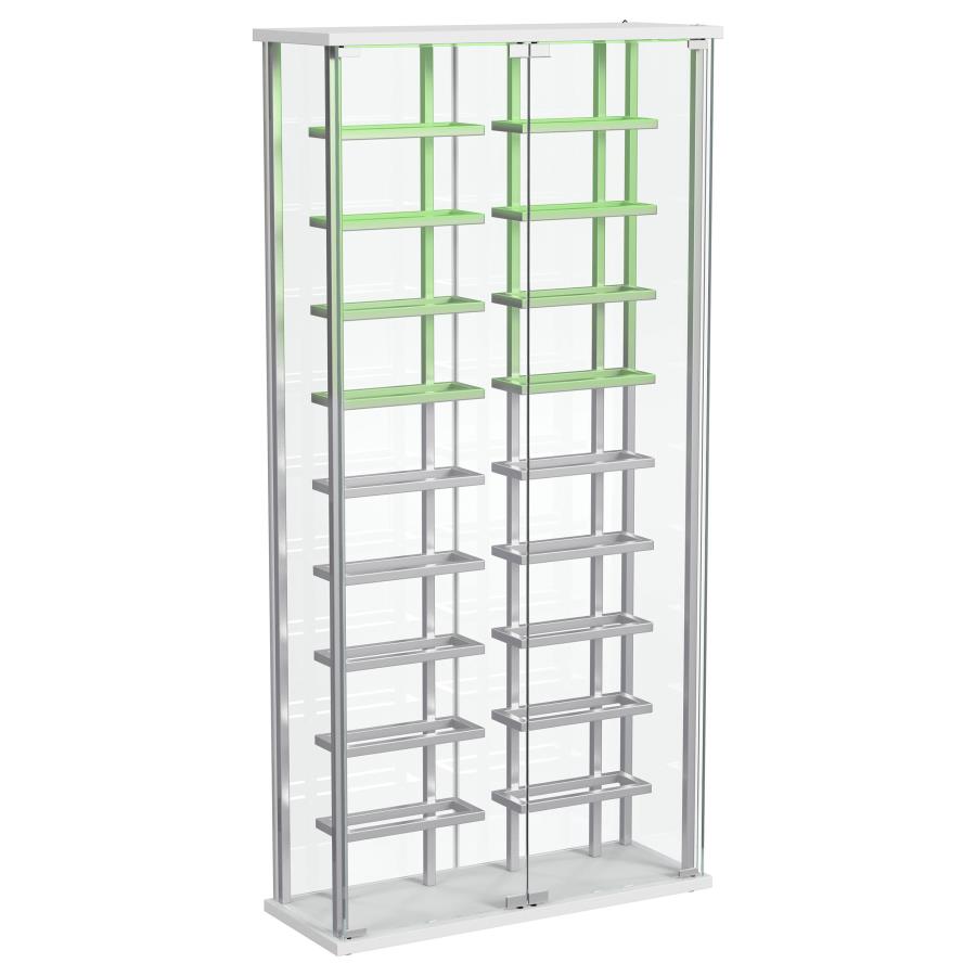 Montara Tempered Glass Wine Storage LED Curio Cabinet Chrome-8