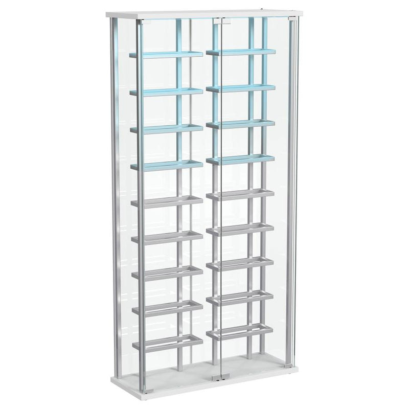 Montara Tempered Glass Wine Storage LED Curio Cabinet Chrome-zoom-