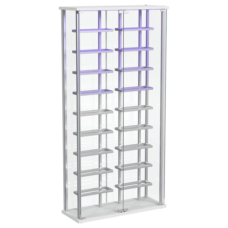 Montara Tempered Glass Wine Storage LED Curio Cabinet Chrome-zoom-