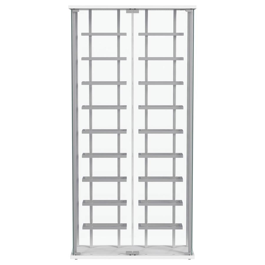 Montara Tempered Glass Wine Storage LED Curio Cabinet Chrome-zoom-12