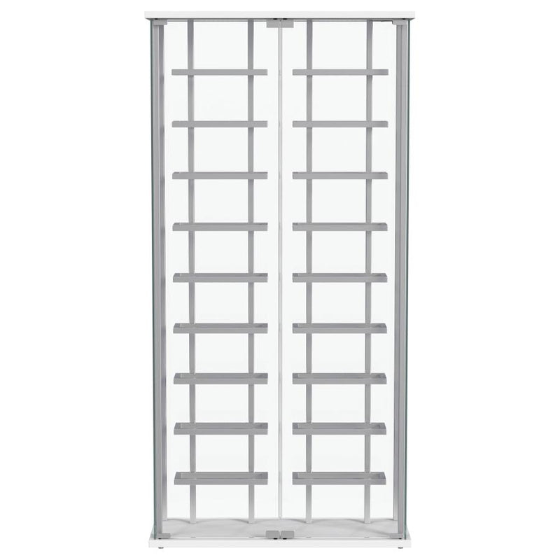 Montara Tempered Glass Wine Storage LED Curio Cabinet Chrome-zoom-