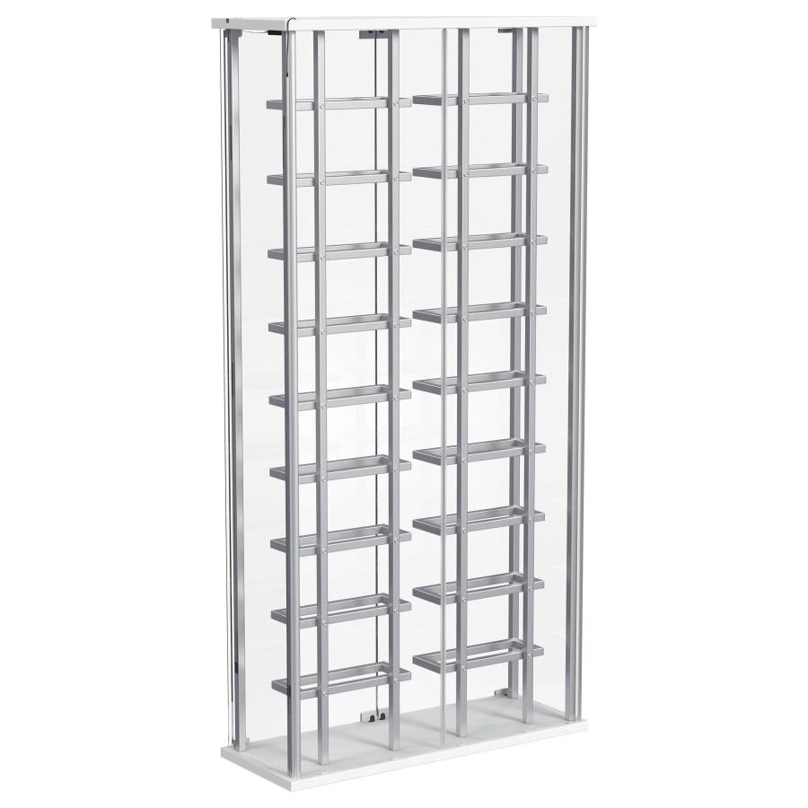 Montara Tempered Glass Wine Storage LED Curio Cabinet Chrome-zoom-13