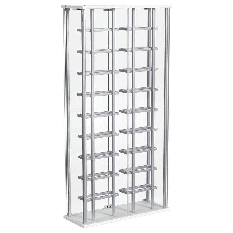Montara Tempered Glass Wine Storage LED Curio Cabinet Chrome-zoom-