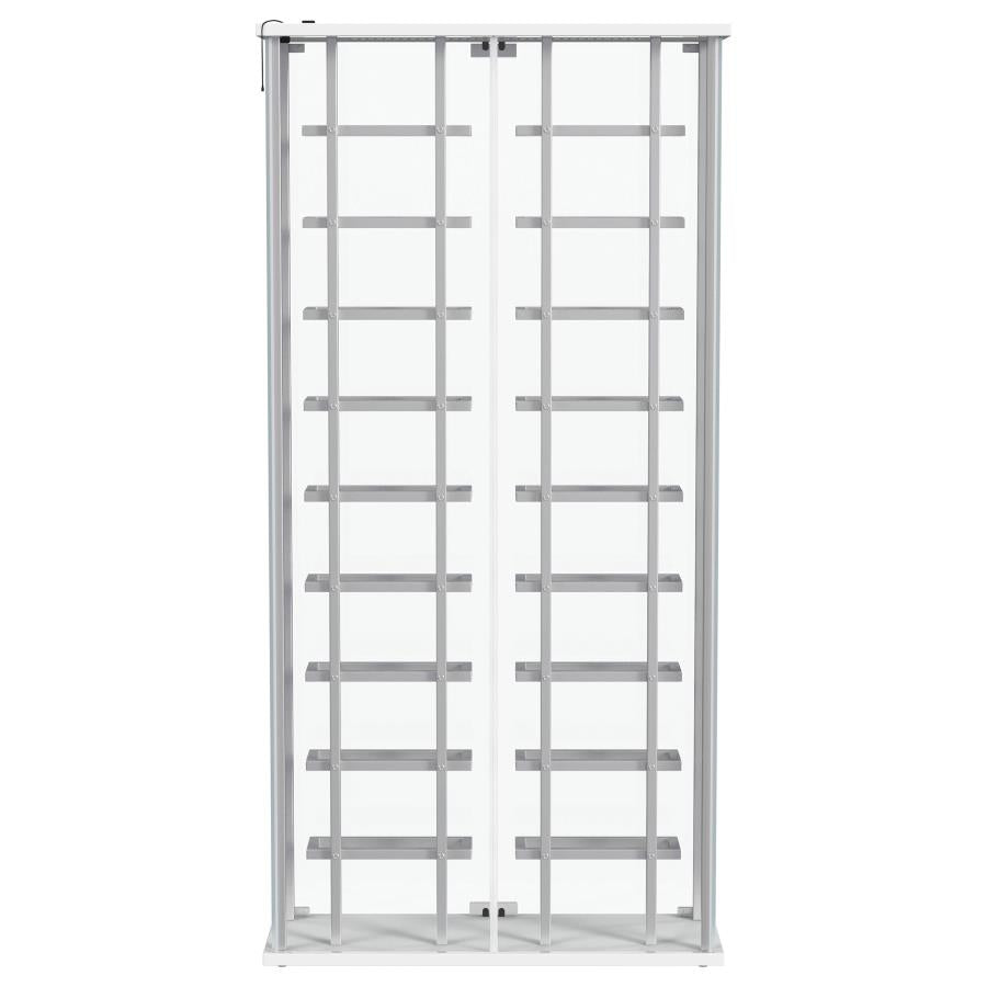 Montara Tempered Glass Wine Storage LED Curio Cabinet Chrome-zoom-14