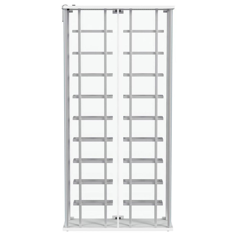 Montara Tempered Glass Wine Storage LED Curio Cabinet Chrome-zoom-