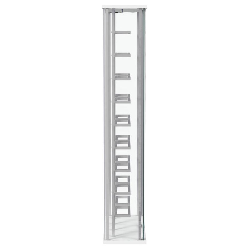 Montara Tempered Glass Wine Storage LED Curio Cabinet Chrome-zoom-
