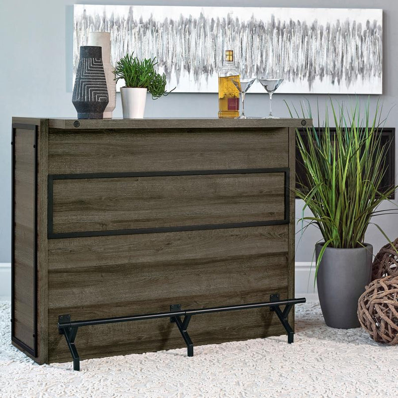 Joe 5-shelf Composite Wood Home Bar Wine Cabinet Aged Oak-zoom-