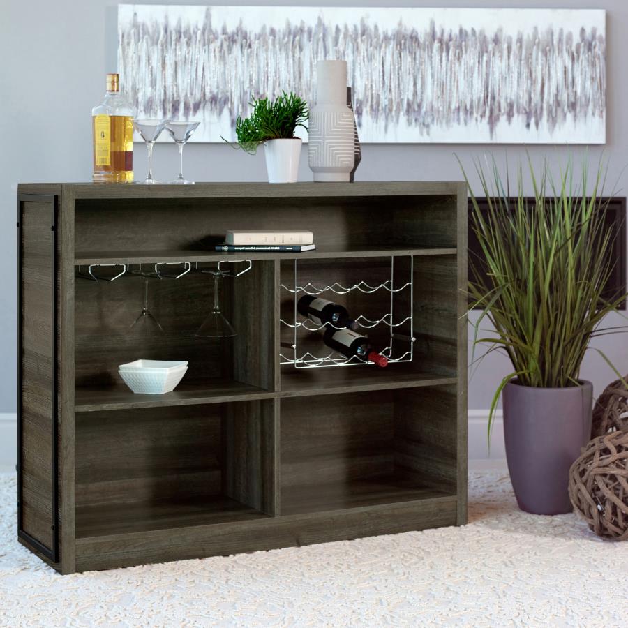 Joe 5-shelf Composite Wood Home Bar Wine Cabinet Aged Oak-zoom-3