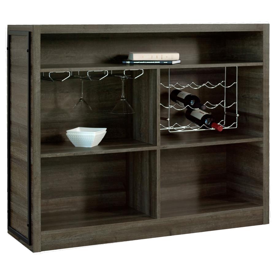 Joe 5-shelf Composite Wood Home Bar Wine Cabinet Aged Oak-4