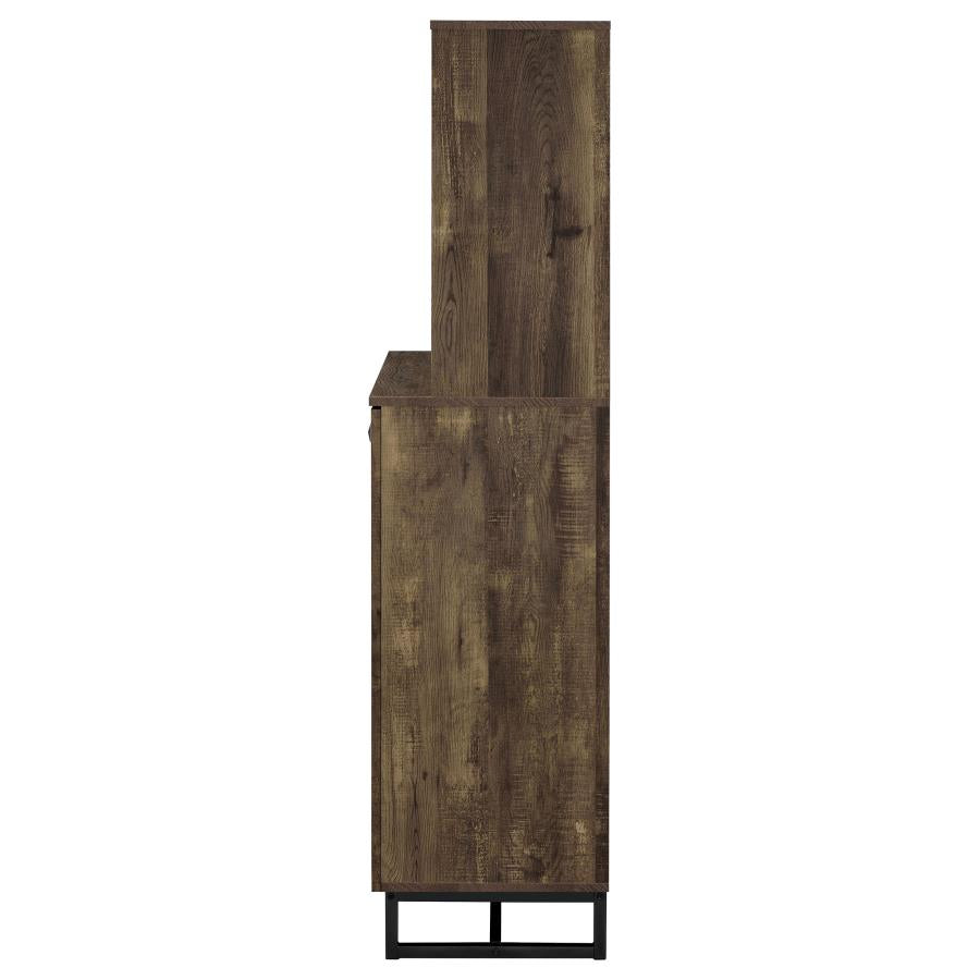 Mendoza 2-door Home Bar Cabinet Wine Storage Rustic Oak-6