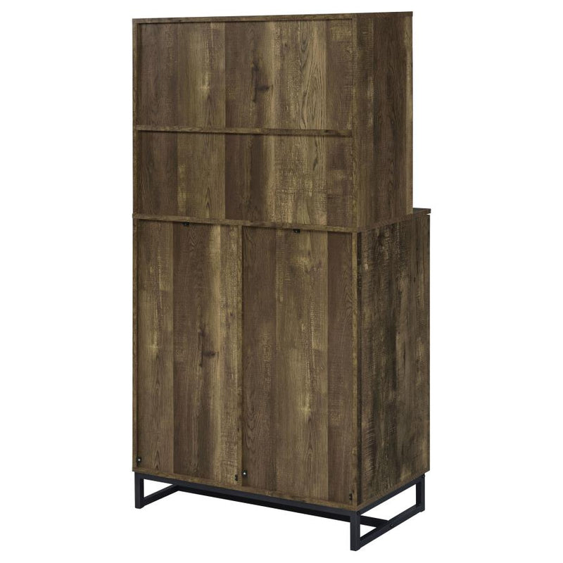 Mendoza 2-door Home Bar Cabinet Wine Storage Rustic Oak-zoom-