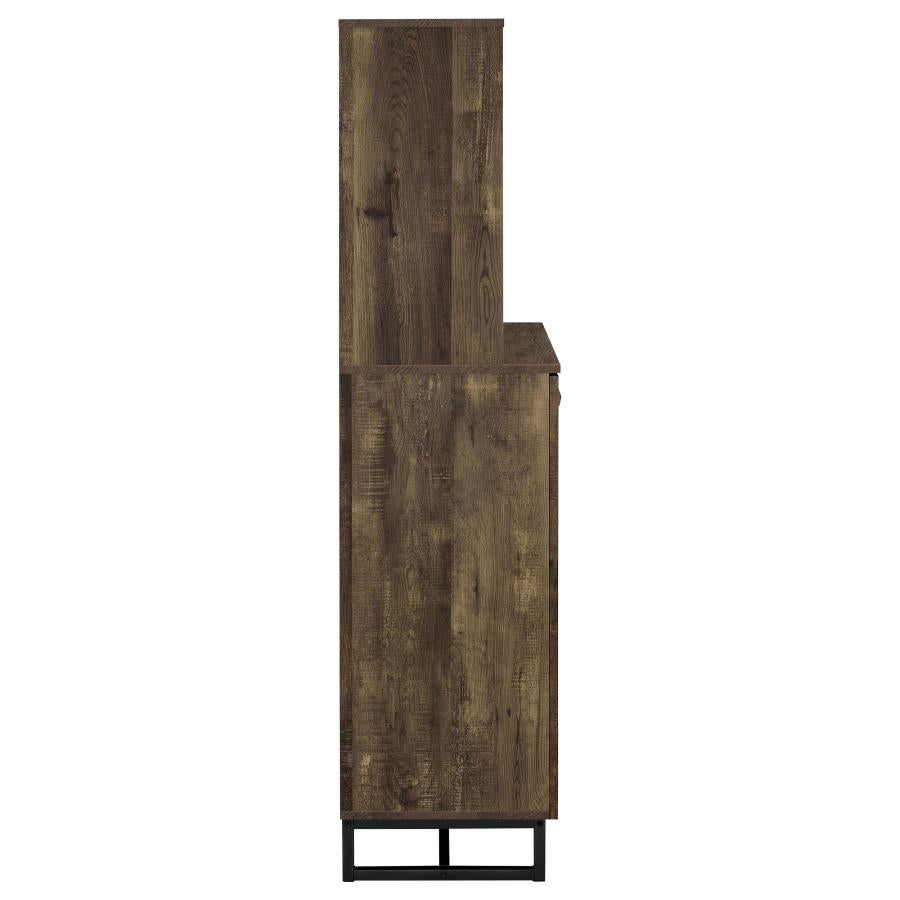 Mendoza 2-door Home Bar Cabinet Wine Storage Rustic Oak-zoom-9