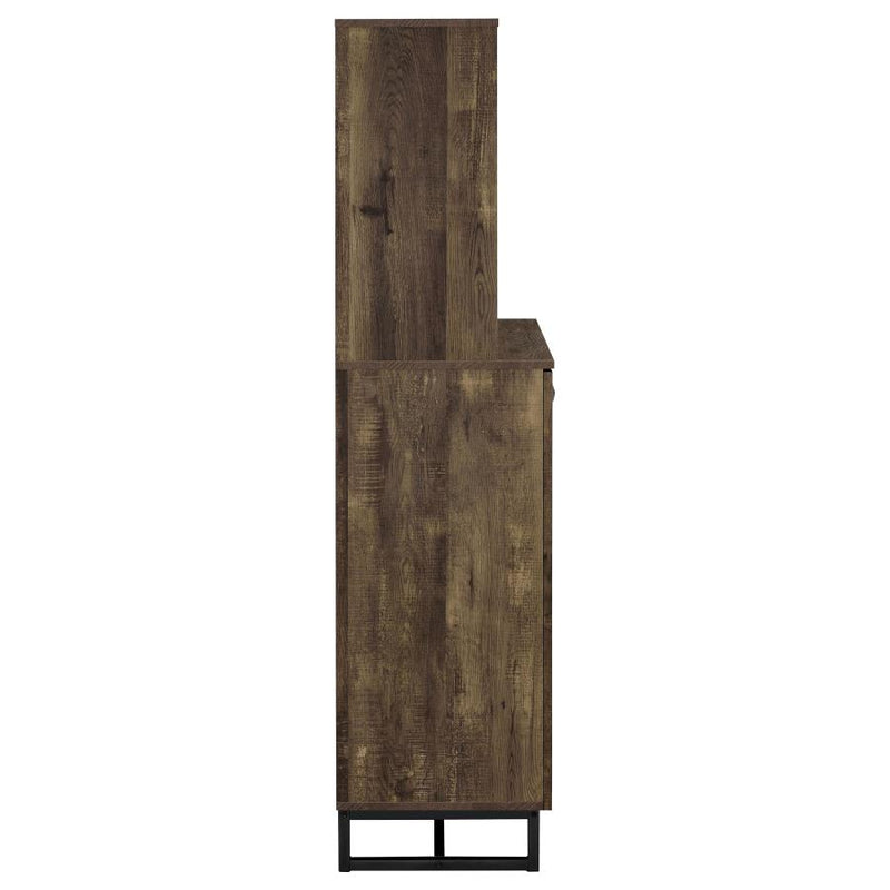 Mendoza 2-door Home Bar Cabinet Wine Storage Rustic Oak-zoom-