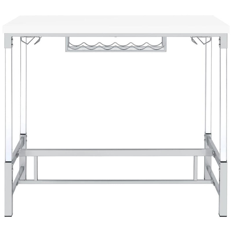 Norcrest 47-inch Acrylic Leg Bar Table White High Gloss-zoom-