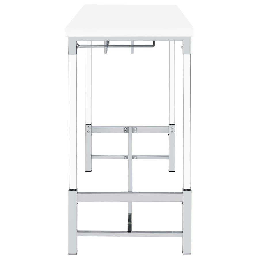 Norcrest 47-inch Acrylic Leg Bar Table White High Gloss-zoom-5