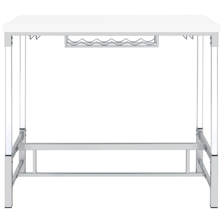 Norcrest 47-inch Acrylic Leg Bar Table White High Gloss-zoom-7