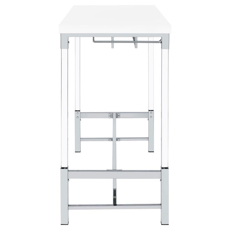 Norcrest 47-inch Acrylic Leg Bar Table White High Gloss-zoom-