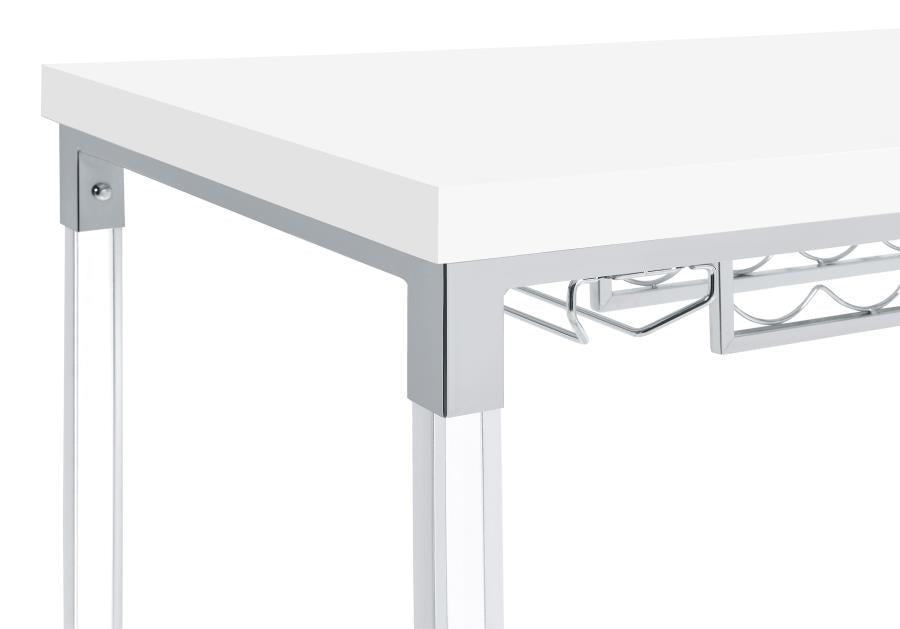 Norcrest 47-inch Acrylic Leg Bar Table White High Gloss-zoom-10