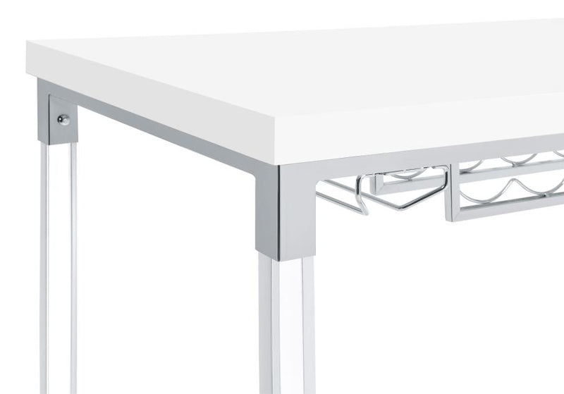 Norcrest 47-inch Acrylic Leg Bar Table White High Gloss-zoom-