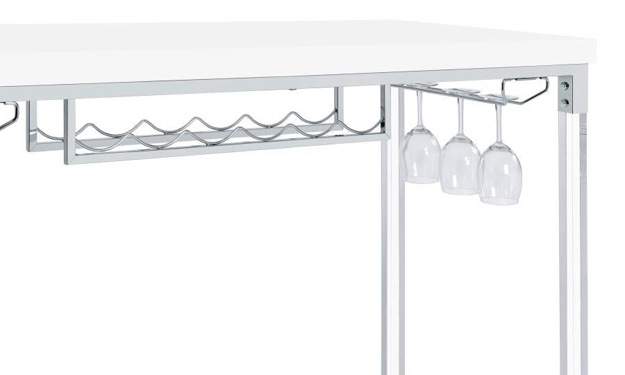 Norcrest 47-inch Acrylic Leg Bar Table White High Gloss-zoom-11