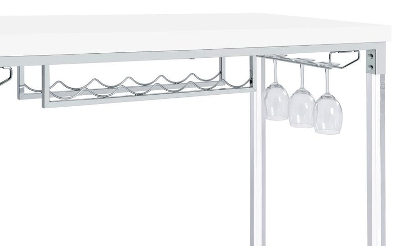 Norcrest 47-inch Acrylic Leg Bar Table White High Gloss-zoom-
