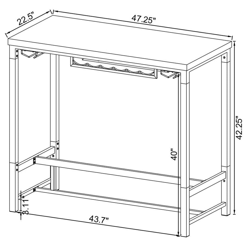 Norcrest 47-inch Acrylic Leg Bar Table White High Gloss-zoom-