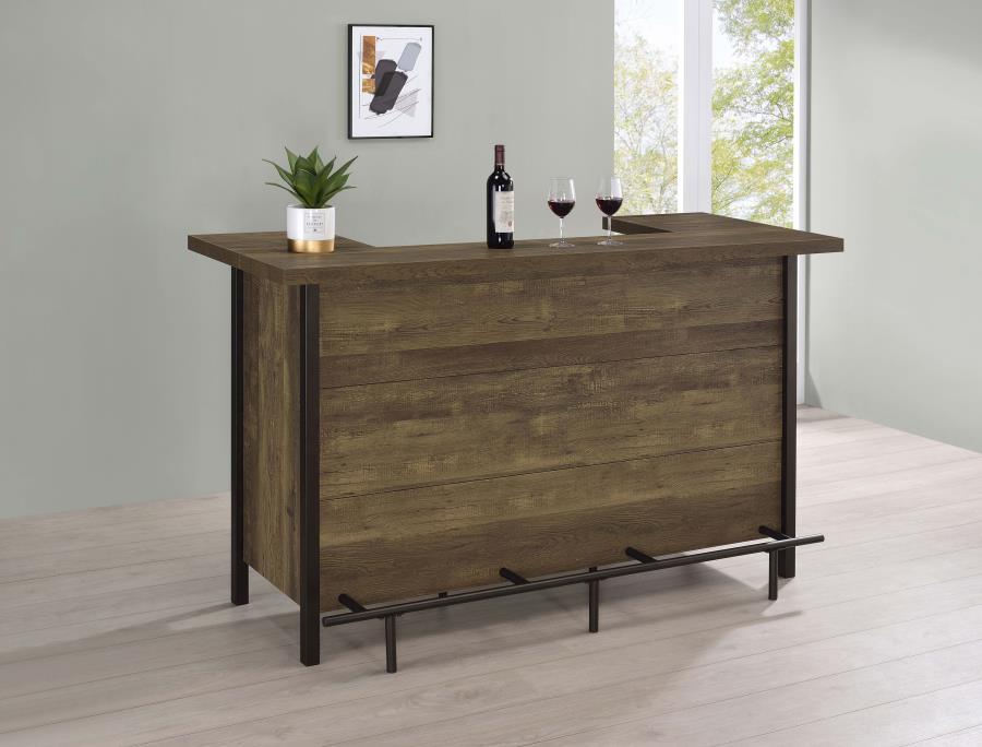 Bellemore Freestanding Home Bar Wine Cabinet Rustic Oak-zoom-2
