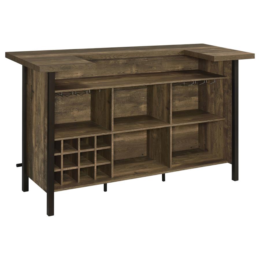 Bellemore Freestanding Home Bar Wine Cabinet Rustic Oak-zoom-4