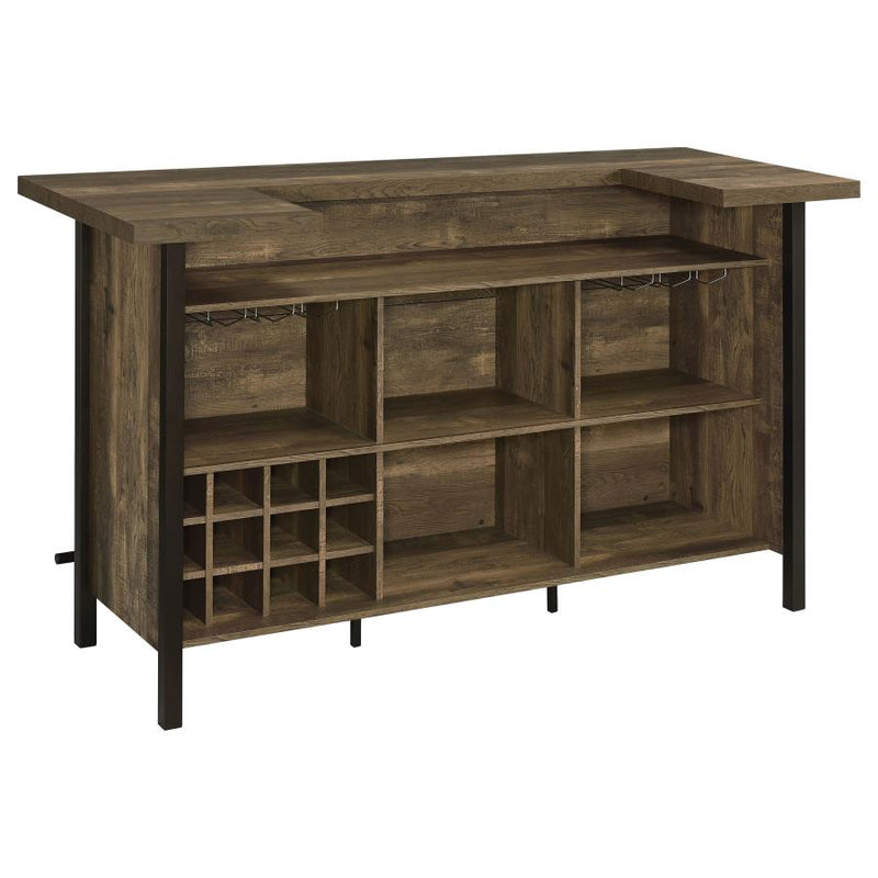 Bellemore Freestanding Home Bar Wine Cabinet Rustic Oak-zoom-